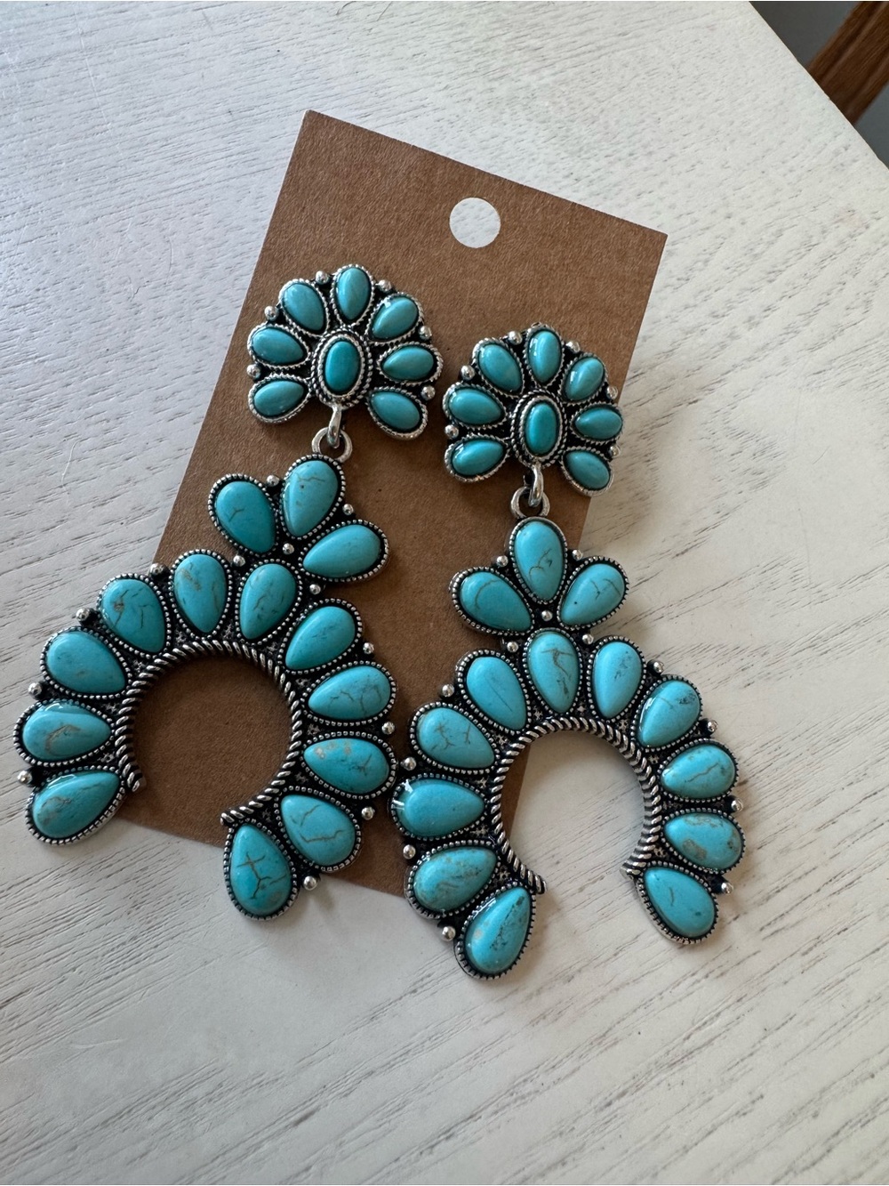 SQUASH BLOSSOM TURQUOISE EARRINGS